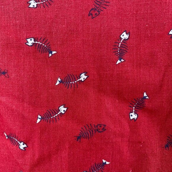 Lee Men's Shirt M Red Fishbone Print Regular Fit 100% Cotton Short Sleeve Button - Picture 4 of 11